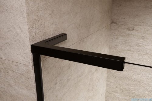 Radaway Furo Black SL kabina Walk-in 100x200cm lewa czarny mat/szkło przejrzyste 10306538-54-01L/10110494-01-01