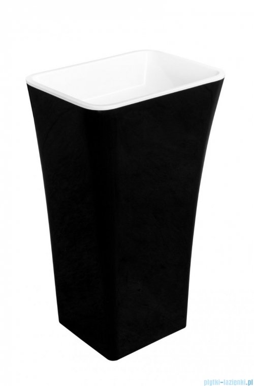 Besco Assos B&amp;W umywalka wolnostojąca biało-czarna 40x50x85cm