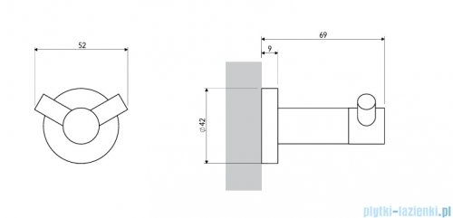 Omnires Modern Project haczyk podwójny złoty połysk MP60120GL