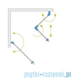 Radaway Nes Brushed Nickel KDD B / KDD I kabina 90x80cm prawa szczotkowany nikiel przejrzyste 10024090-91-01R/10015080-91-01L