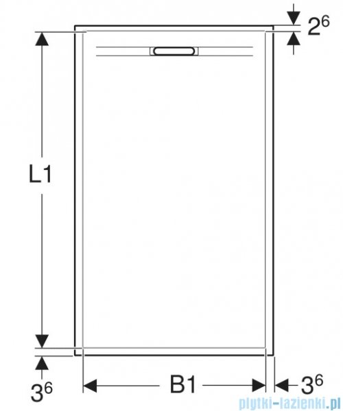 Geberit Sestra brodzik 90x70cm biały 550.202.00.2