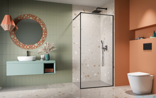 Radaway Modo F II Black kabina Walk-in 120x201cm Czarna szkło przejrzyste 10409124-54-01