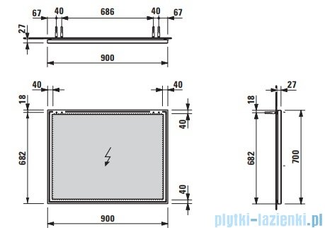 Luafen FRAME 25 lustro 70x90 cm  H4474059001441