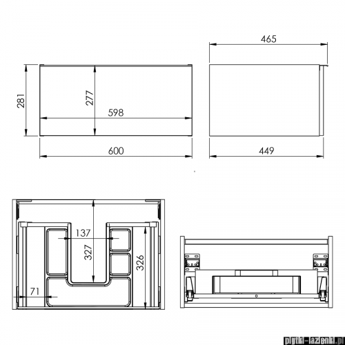 Elita Look szafka z umywalką 60x28x45cm anthracite 167076/145830