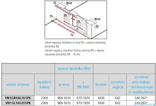 Vitalle NOLA drzwi wahadłowe 1-skrzydłowe z polem stałym prawe 100 cm czarne VN1GR100203PK