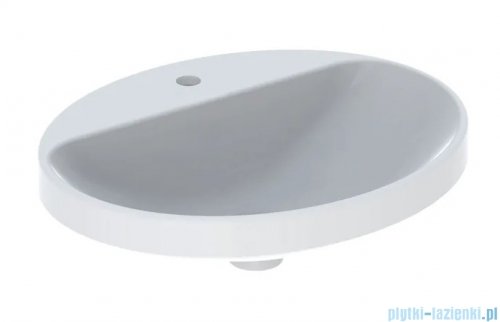 Geberit VariForm Umywalka owalna z półką z otworem na baterię, bez przelewu 55x45cm KeraTect 500.722.00.2