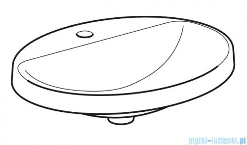 Geberit VariForm Umywalka owalna z półką z otworem na baterię, bez przelewu 60x48cm 500.726.01.2