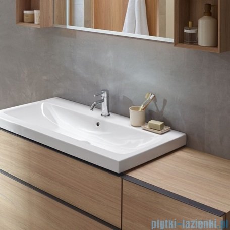 Geberit iCon Umywalka ścienna bez otworu na baterię z przelewem 75 x 48,5 cm KeraTect 124078600