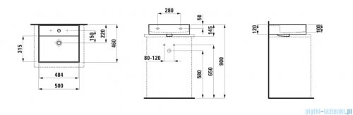 Laufen Kartell umywalka ścienna z powłoką LCC (LAUFEN Clean Coat) 50x46cm biała H8163324001041