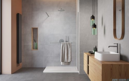 Radaway Modo New II Brushed Nickel z wieszakiem kabina Walk-in 135x200 szczotkowany nikiel 389135-91-01W