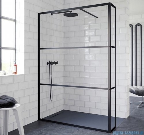 Riho Grid GB402 kabina prysznicowa Walk In 120cm czarna G004039121