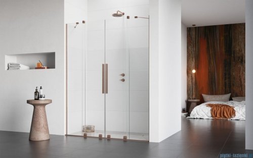 Radaway Furo  Brushed Copper DWD drzwi prysznicowe 160cm szczotkowana miedź 10108438-93-01/10111392-01-01