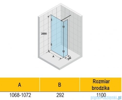 Riho Scandic NXT X402 kabina prysznicowa Walk In 110x200cm chrom G001125120