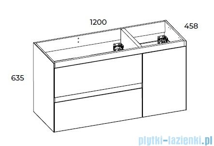 Elita Split szafka podumywalkowa z koszem cargo lewa 120x63x46cm Anthracite mat 168166