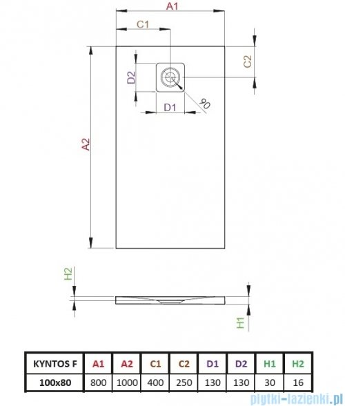 Radaway Kyntos F brodzik 100x80cm antracyt HKF10080-64
