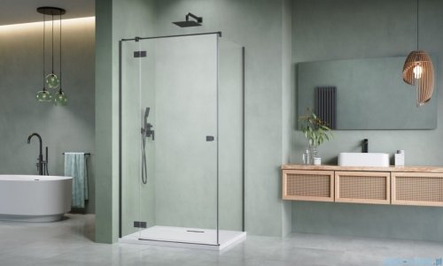 Essenza 8 Brushed GunMetal Kdj kabina 80x100cm lewa szczotkowany grafit 10480512-01-01L/10470237-92-01L/10113100-01-01