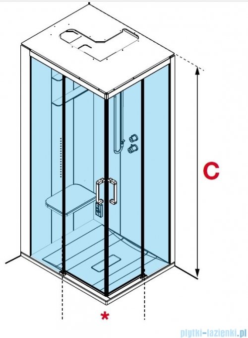 Novellini Skill 2A kabina z hydromasażem lewa perłowy szary 120x90 SKIA299ST1F-1AN3