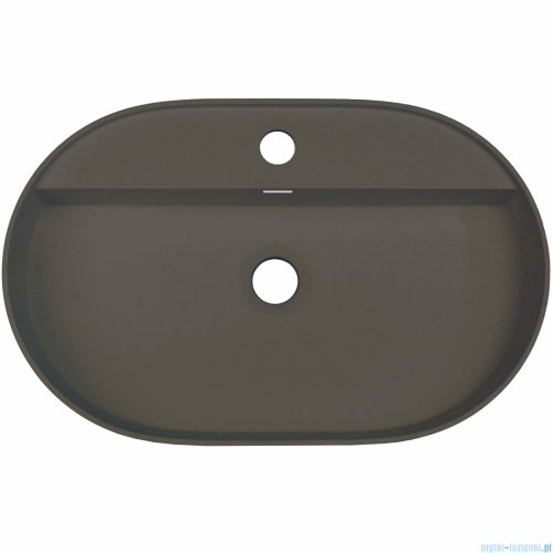 Deante SILIA Umywalka granitowa nablatowa z wyspą na baterię 55x35 cm antracyt metalik CQS_TU6B