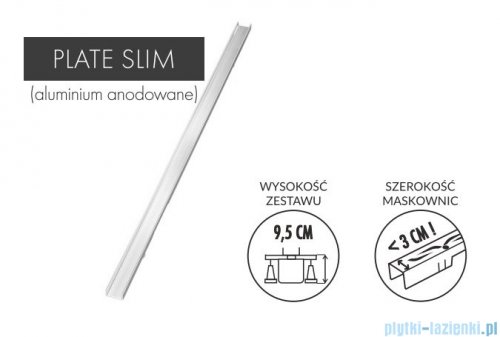 Schedpol Slim Lux odpływ liniowy z maskownicą Plate Slim do zabudowania płytkami 80x3,5x9,5cm OLP80/SLX