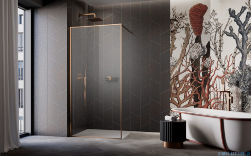 Radaway Modo F II Brushed Copper kabina Walk-in 70x201cm Szczotkowana Miedź szkło przejrzyste 10409074-93-01