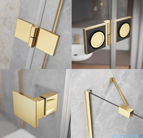 Radaway Essenza Gold Kdj+S kabina 75x100x75cm lewa złoty połysk szkło przejrzyste 1384049-01-01/1385022-09-01L/1384049-01-01