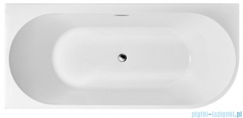 Corsan Intero wanna asymetryczna lewa z półką 170x80 cm biała + syfon E-240XLL