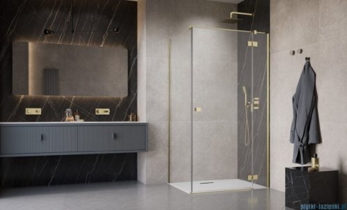 Radaway Essenza Kdj Brushed Gold kabina 110x70cm prawa szczotkowane złoto 1385041-99-01R/1384048-01-01