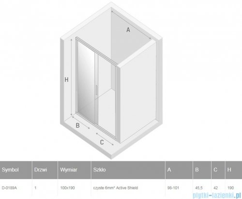 New Trendy New Varia drzwi przesuwne 100x190 cm szkło przejrzyste D-0189A