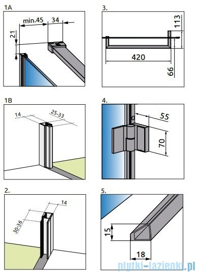 Carena Kdj Radaway Kabina kwadratowa 90x90 lewa szkło przejrzyste 34402-01-01NL