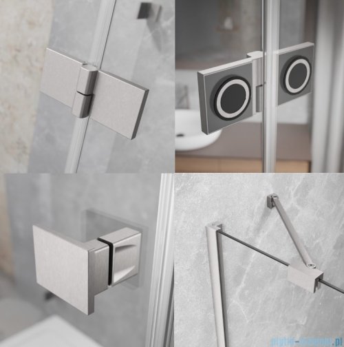 Radaway Essenza Kdj Brushed Nickel kabina 90x120cm prawa szczotkowany nikiel 1385044-91-01R/1384054-01-01