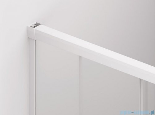 SanSwiss Cadura White Line drzwi przesuwne 90cm jednoskrzydłowe prawe z polem stałym profile biały mat CAE2D0900907