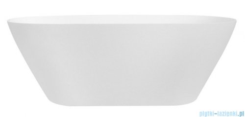 Besco Moya Matt 170x72cm wanna wolnostojąca biała matowa konglomeratowa + syfon klik-klak czarny czyszczony od góry #WMMB-170MKB