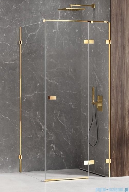 New Trendy Avexa Gold Shine kabina prostokątna 80x110x200 cm przejrzyste prawa EXK-1653