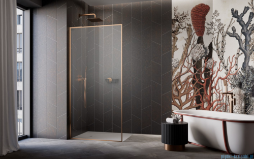 Radaway Modo F SL Brushed Copper II kabina Walk-in 110x201,6cm lewa Szczotkowana Miedź szkło przejrzyste 10419114-93-01L