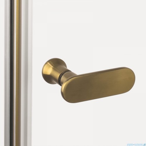 New Trendy New Soleo Gold Brushed 100x100x195 cm kabina wspornik prosty złoto szczotkowane/szkło przejrzyste K-4191-WP