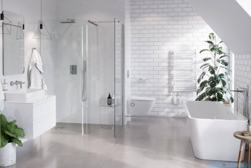 Excellent Vidoq walk-in kabina prysznicowa gięta, ścianka prosta 90cm, ścianka gięta 83cm chrom KAEX.1507.K.0900.0830.CR