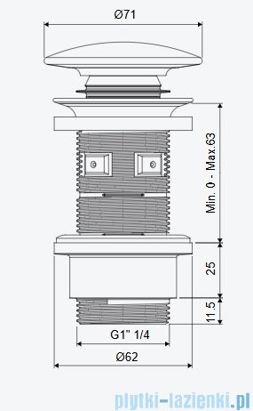 Excellent Design Korek klik-klak umywalkowo bidetowy, korpus złoty połysk pokrywa ceramiczna biały mat ARIN.1485.K.01.WHMGL