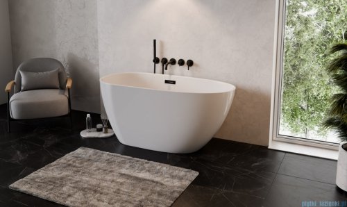 The North Bath Loki wanna wolnostojąca 130X70cm z korkiem i przelewem CZARNYM 6402-1301OEMBL