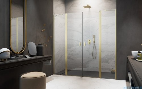 Radaway Nes DWD II Brushed Gold drzwi wnękowe 140cm W2 szczotkowane złoto 10037073-99-01/10041067-99-01