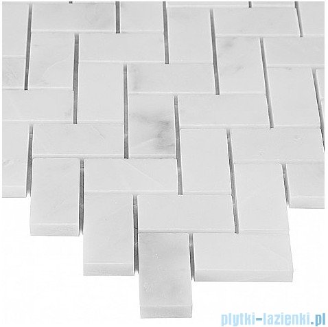 Dunin Black &amp; White Eastern White Herringbone 48 mozaika kamienna 28,5x30,5 cm