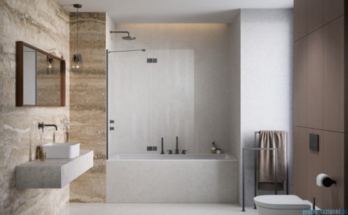 Radaway Essenza Brushed GunMetal PND II parawan nawannowy 130cm lewy szczotkowany grafit/przejrzyste 110002130-92-01L