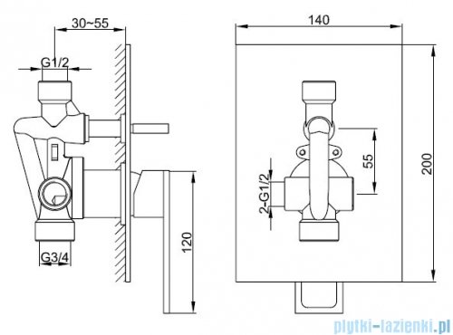 Kohlman Nexen zestaw prysznicowy z deszczownicą kwadratową 25x25 cm chrom QW210UQ25