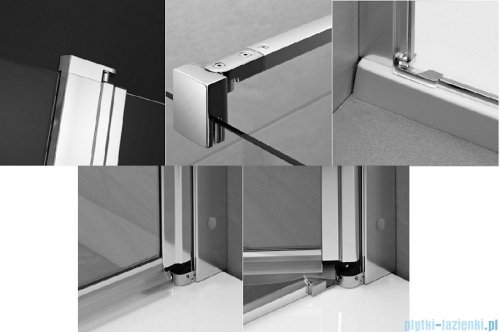 Radaway Eos II DWD+S kabina 80x90 prawa szkło przejrzyste 3799490-01/3799411-01L