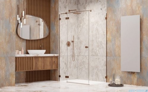 Radaway Essenza Pro Brushed Copper Kdj kabina 90x75cm lewa szczotkowana miedź 10097090-93-01L/10098075-01-01