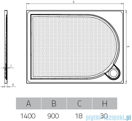 Vayer Citizen Virgo 140x90cm brodzik prostokątny 