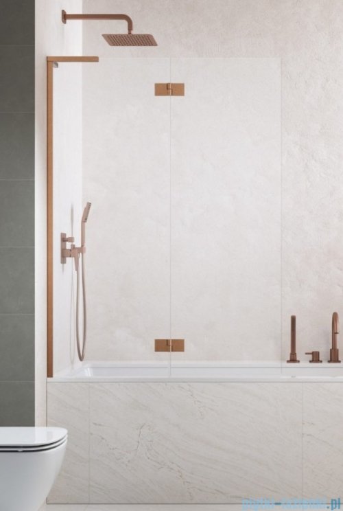 Radaway Essenza 8 SL Brushed Copper PND II parawan nawannowy 130cm lewy szczotkowana miedź/przejrzyste 10500130-93-01L
