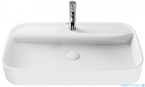 Besco Assos Cera-Line White umywalka nablatowa biała 70 cm biały połysk UNC-70-ASB