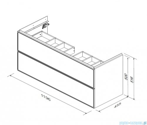 Oristo Lagom szafka podumywalkowa wisząca 120x50x45 Ceglany Mat OR53-SD2S-120-19