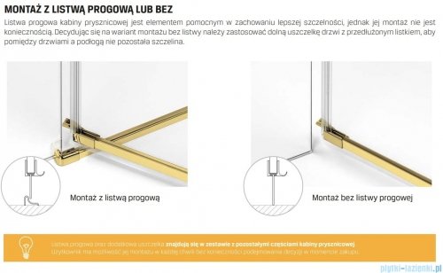 New Trendy Avexa Gold Shine drzwi wnękowe 130x200 cm przejrzyste prawe EXK-1641