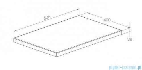 Roca blat do szafki łazienkowej BIAŁY 60x40x2cm A857963806